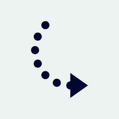 curve arrow icon, vector illustration. curved arrow