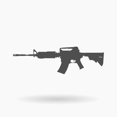 AR-15 Assault Rifle Icon Illustration silhouette.