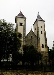 Fototapeta na wymiar Exterior view to Mariakirken church, Bergen, Noeway