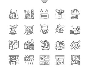 Home decoration Well-crafted Pixel Perfect Vector Thin Line Icons 30 2x Grid for Web Graphics and Apps. Simple Minimal Pictogram