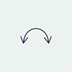 curve arrow icon, vector illustration. curved arrow