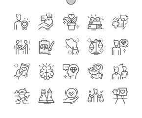 Ethics Well-crafted Pixel Perfect Vector Thin Line Icons 30 2x Grid for Web Graphics and Apps. Simple Minimal Pictogram