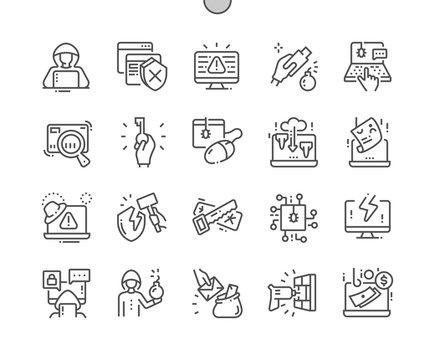 Hacker Well-crafted Pixel Perfect Vector Thin Line Icons 30 2x Grid for Web Graphics and Apps. Simple Minimal Pictogram