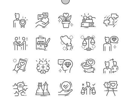 Ethics Well-crafted Pixel Perfect Vector Thin Line Icons 30 2x Grid for Web Graphics and Apps. Simple Minimal Pictogram