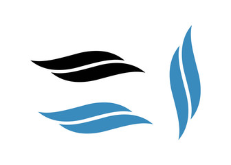Blue waves swoosh logo. Swoosh vector wave