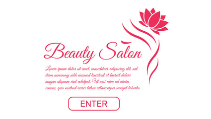Woman face logo template for hair salon vector. Logo hair vector