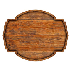 Wooden sign boards isolated on white background with objects clipping path for design work