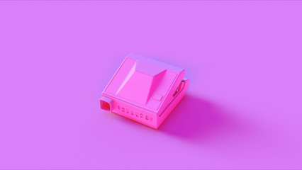 Pink Instant Camera Open 3d illustration 3d render