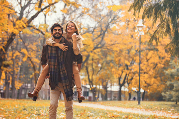 Couple enjoying fall