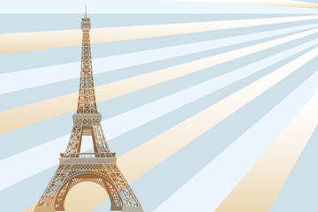 Fototapeta na wymiar Eiffel-tower on retro background with copyspace