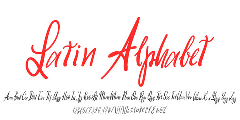 Hand drawn typeface set isolated on white. Vector logo font. Typography alphabet for your designs: logo, typeface, card, wedding invitation.