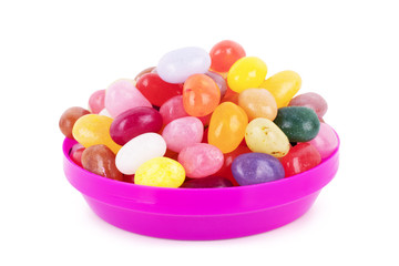 color Jelly Beans on white background