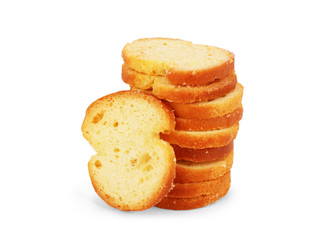 slices of white bread on white background