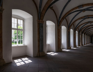 The hallway in convent Corvey in Hoexter, Germany