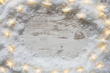 White Vintage, Christmas Background, Snow And Lights