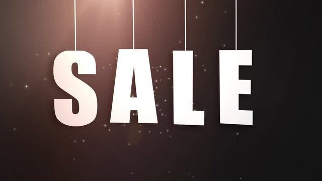 sales letter just hung on string with beautyful black background