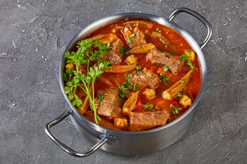 hearty Beef and Okra Stew, top view
