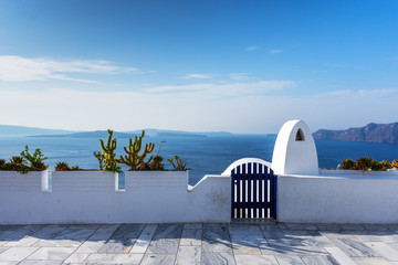 Santorini, Greece. Picturesque view of traditional cycladic Oia Santorini's houses on cliff