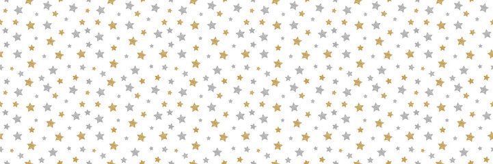 Seamless texture with hand drawn stars. Vector.