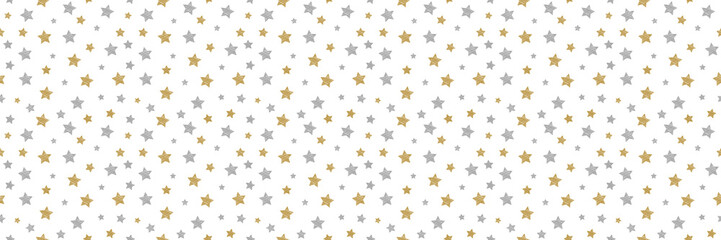 Cotton fabric Seamless texture with hand drawn stars. Vector.