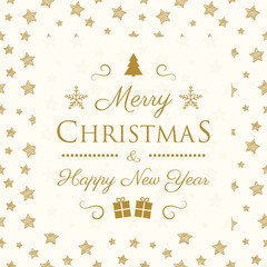 Obraz premium Design of Merry Christmas calligraphy with decorations. Vector.