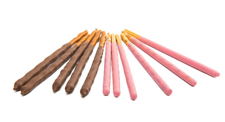 chocolate covered sticks isolated