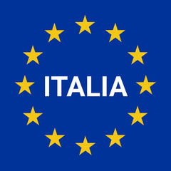 Italy border road sign illustration