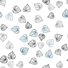 Dark Multicolor vector seamless abstract design with leaves.