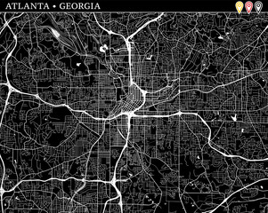 Simple map of Atlanta, Georgia