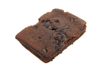 american chocolate cake brownie isolated