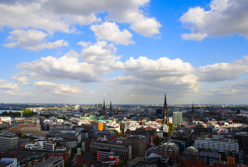 Obraz premium panorama view over the city of Hamburg in Germany