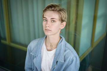 Portrait of beautiful young woman.