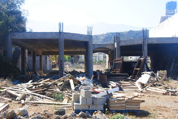 house under construction in Sisi on Crete in Greece
