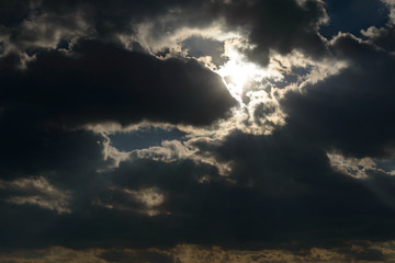 Blue sky with clouds. Nature background.