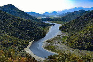 Fototapeta na wymiar Landscape of the Crnojevica river in Montenegro.