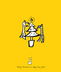 성탄절 / 손으로 그린 성탄전 카드