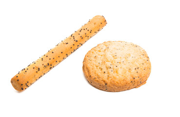 biscuits with poppy seeds isolated