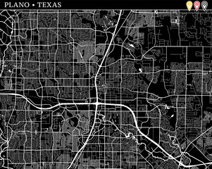 Simple map of Plano, Texas
