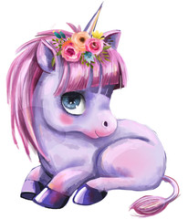little cartoon fairytale unicorn © cofeee