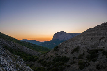 Sunset in the mountains