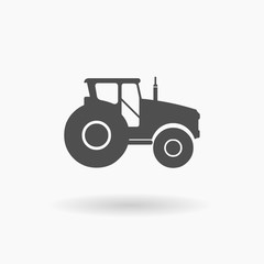 Tractor Farm Machinery Icon Illustration silhouette.
