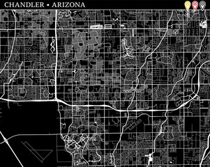 Simple map of Chandler, Arizona