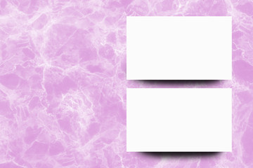 Empty white paper sheet on Pink marble background,Mock up for design.