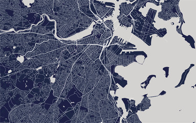 map of the city of Boston, USA