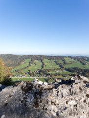 Aussicht auf das um Salzburg liegende Flachland vom Nockstein