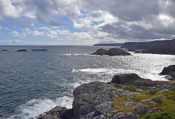 landscape along the Killick Coast, Biscayan Cove seascape, Avalon Peninsula, NL Canada 