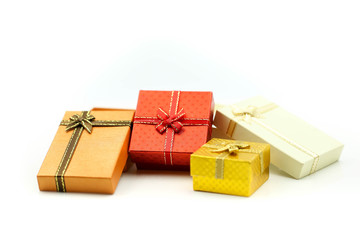 Christmas gift box using for concept of Holiday greeting card.