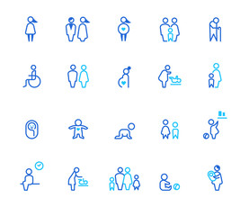 People icons, simple line set
