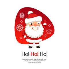 Ho Ho Christmas Card with Santa Claus
