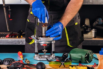 repair of power tools in the service center
